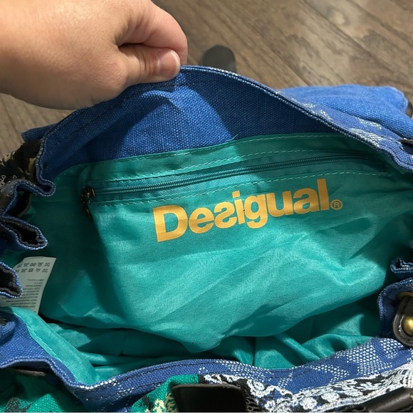 Desigual Blue and Green Shoulder Bag - Picture 4 of 9